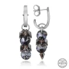 Luz&Pos Swarovski Crystal Taşlı Gümüş Salkım Sallantılı Çivili Kadın Küpe