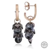 Luz&Pos Swarovski Crystal Taşlı Gümüş Salkım Sallantılı Çivili Kadın Küpe