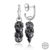 Luz&Pos Swarovski Crystal Taşlı Gümüş Salkım Sallantılı Çivili Kadın Küpe