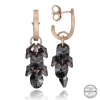Luz&Pos Swarovski Crystal Taşlı Gümüş Salkım Sallantılı Kadın Küpe