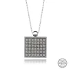 Luz&Pos Swarovski Crystal Taşlı Kare Gümüş Kadın Kolye