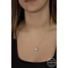 Luz&Pos Swarovski Crystal Taşlı Kare Gümüş Kadın Kolye