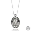 Luz&Pos Swarovski Crystal Taşlı Oval Gümüş Kadın Kolye