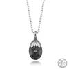Luz&Pos Swarovski Crystal Taşlı Oval Gümüş Kadın Kolye