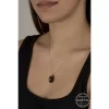 Luz&Pos Swarovski Crystal Taşlı Oval Gümüş Kadın Kolye