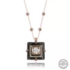 Luz&Pos Swarovski Crystal Taşlı Rose Top Zincir Siyah Elmas Gümüş Kadın Kolye