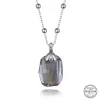 Luz&Pos Swarovski Crystal Taşlı Top Zincir Baget Gümüş Kadın Kolye