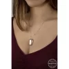 Luz&Pos Swarovski Crystal Taşlı Top Zincir Baget Gümüş Kadın Kolye