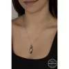 Luz&Pos Swarovski Crystal Taşlı Top Zincir Çubuk Gümüş Kadın Kolye