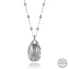Luz&Pos Swarovski Crystal Taşlı Top Zincir Damla Gümüş Kadın Kolye