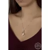 Luz&Pos Swarovski Crystal Taşlı Top Zincir Mercan Gümüş Kadın Kolye