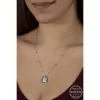 Luz&Pos Swarovski Crystal Taşlı Top Zincir Siyah Elmas Gümüş Kadın Kolye