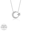 Luz&Pos Swarovski Taşlı Gümüş Ayyıldız Bayan Kolye