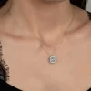 Luz&Pos Swarovski Taşlı Gümüş  Baget Tektaş Bayan Kolye
