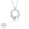 Luz&Pos Swarovski Taşlı Gümüş Çember Kalp Bayan Kolye