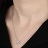 Luz&Pos Swarovski Taşlı Gümüş Çember Tektaş Bayan Kolye