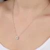 Luz&Pos Swarovski Taşlı Gümüş Çember Tektaş Bayan Kolye