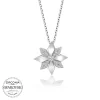 Luz&Pos Swarovski Taşlı Gümüş Çiçek Bayan Kolye