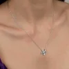 Luz&Pos Swarovski Taşlı Gümüş Çiçek Bayan Kolye