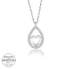 Luz&Pos Swarovski Taşlı Gümüş Damla Kalp Bayan Kolye