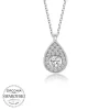 Luz&Pos Swarovski Taşlı Gümüş Damla Tektaş Bayan Kolye