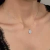Luz&Pos Swarovski Taşlı Gümüş Damla Tektaş Bayan Kolye