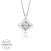 Luz&Pos Swarovski Taşlı Gümüş Dörtgen Bayan Kolye