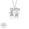 Luz&Pos Swarovski Taşlı Gümüş Erkek Kız Çocuk Bayan Kolye
