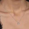 Luz&Pos Swarovski Taşlı Gümüş Kalp Bayan Kolye