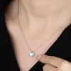 Luz&Pos Swarovski Taşlı Gümüş Kalp Bayan Kolye