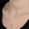 Luz&Pos Swarovski Taşlı Gümüş Kalp Bayan Kolye