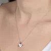 Luz&Pos Swarovski Taşlı Gümüş Kalp Bayan Kolye