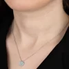 Luz&Pos Swarovski Taşlı Gümüş Kalp Bayan Kolye