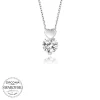 Luz&Pos Swarovski Taşlı Gümüş Kalp Tektaş Bayan Kolye