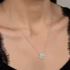 Luz&Pos Swarovski Taşlı Gümüş Kartanesi Bayan Kolye