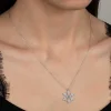 Luz&Pos Swarovski Taşlı Gümüş Kartanesi Bayan Kolye