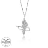 Luz&Pos Swarovski Taşlı Gümüş Kelebek Bayan Kolye