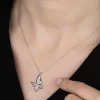 Luz&Pos Swarovski Taşlı Gümüş Kelebek Bayan Kolye