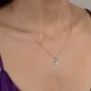 Luz&Pos Swarovski Taşlı Gümüş Kız Çocuk Bayan Kolye