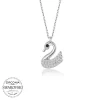 Luz&Pos Swarovski Taşlı Gümüş Kuğu Bayan Kolye