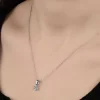 Luz&Pos Swarovski Taşlı Gümüş Tektaş Bayan Kolye