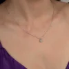 Luz&Pos Swarovski Taşlı Gümüş Tektaş Bayan Kolye