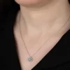 Luz&Pos Swarovski Taşlı Gümüş Tektaş Bayan Kolye