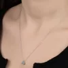 Luz&Pos Swarovski Taşlı Gümüş Tektaş Bayan Kolye