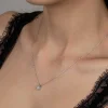 Luz&Pos Swarovski Taşlı Gümüş Tektaş Bayan Kolye