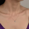 Luz&Pos Swarovski Taşlı Gümüş Tektaş Bayan Kolye