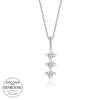 Luz&Pos Swarovski Taşlı Gümüş Üçtaş Tektaş Bayan Kolye