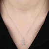 Luz&Pos Swarovski Taşlı Gümüş Üçtaş Tektaş Bayan Kolye