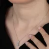 Luz&Pos Swarovski Taşlı Gümüş Üçtaş Tektaş Bayan Kolye