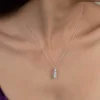 Luz&Pos Swarovski Taşlı Gümüş Üçtaş Tektaş Bayan Kolye